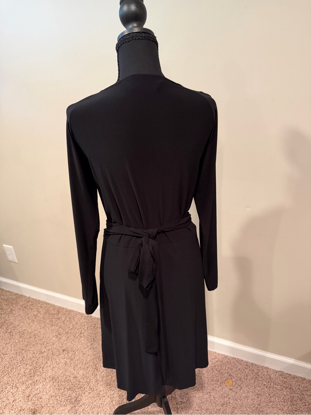 Norma Kamali Black Wrap Dress Long Sleeve XL - Picture 3 of 5